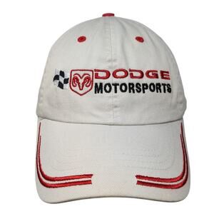 Dodge Motorsports Strapback Baseball Cap Beige One Size Adjustable Spike Sports